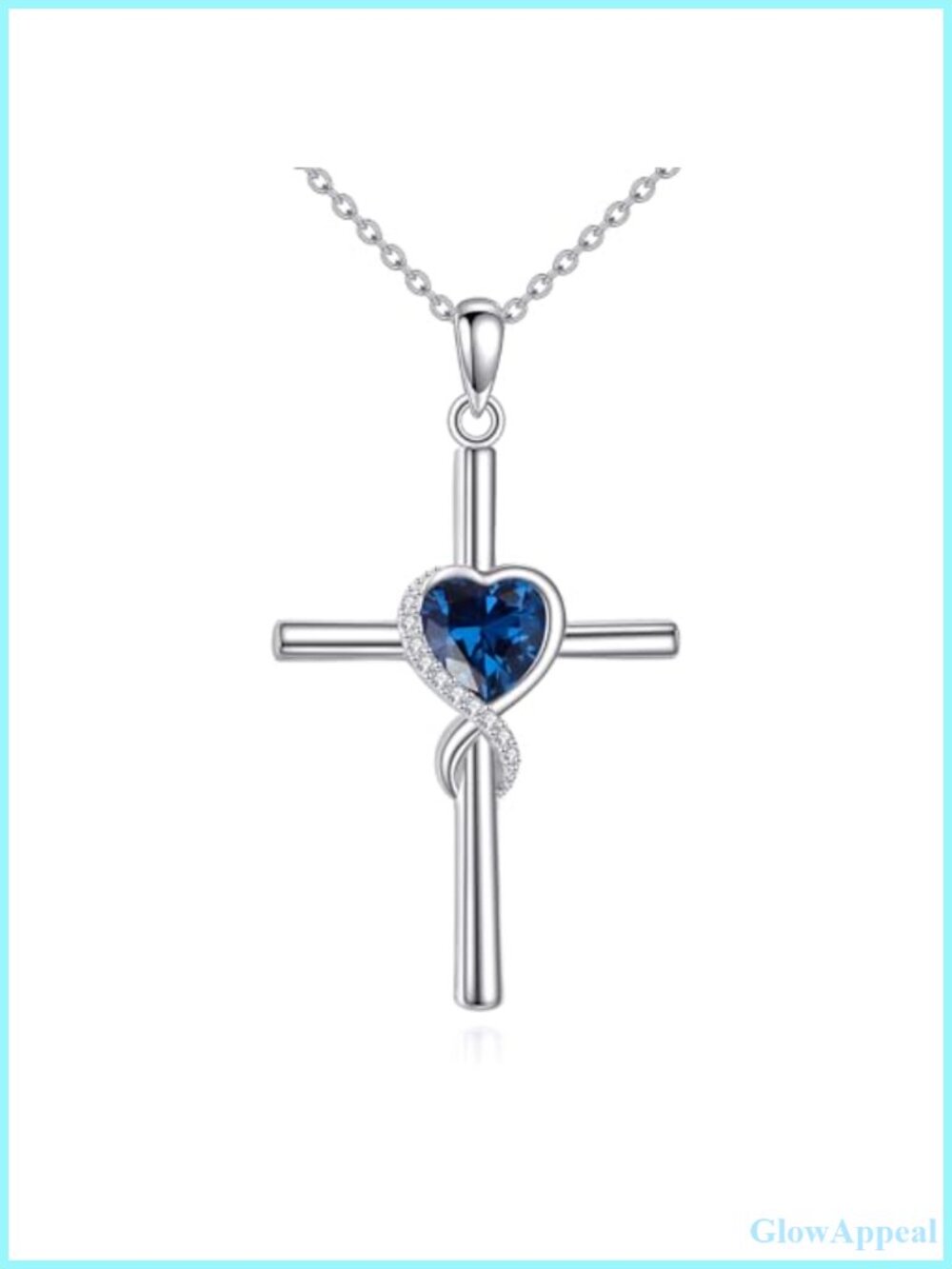 S925 Sterling Silver Cross Necklace Infinity Heart Pendant